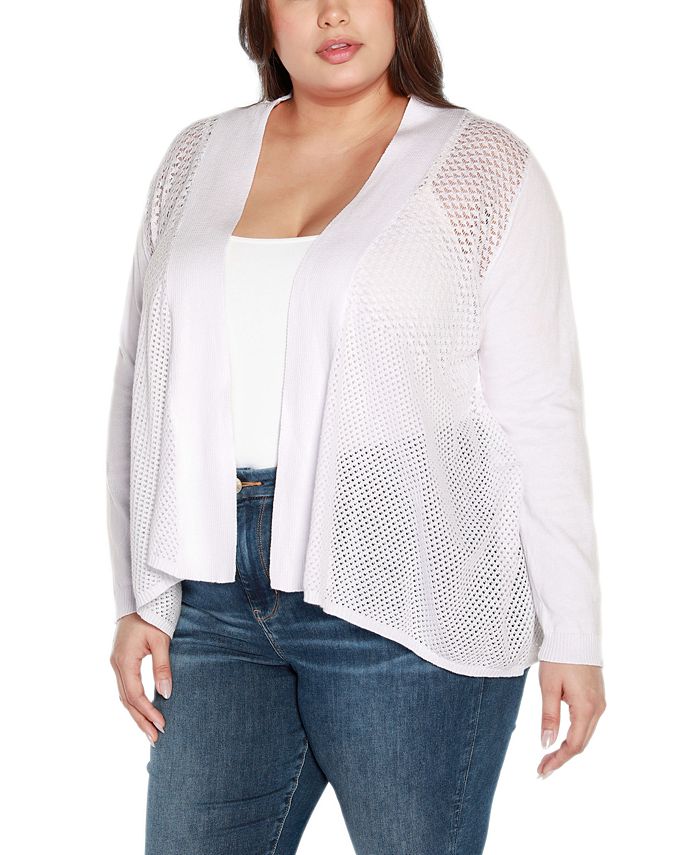 White Long Sleeve Swing Cardigan
