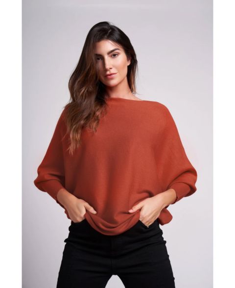 Женский свитер Caldwell Collection Ivy Oversized Dolman 3/4 Sleeve, цвет: Оранжевый