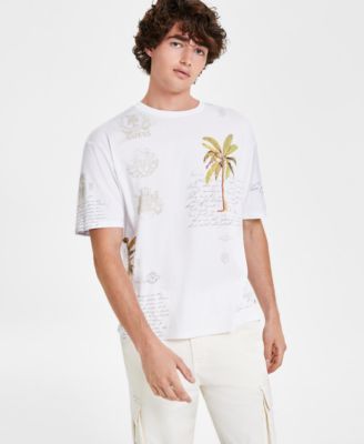 GUESS - Men's Palm Tree Collage Logo Graphic T-Shirt