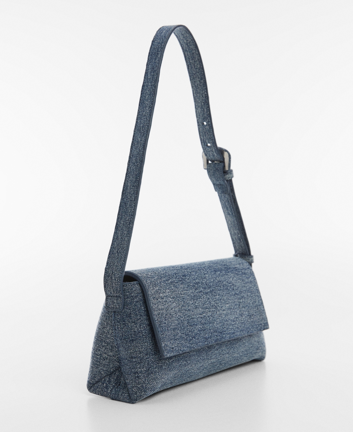 Shop Mango Women's Denim Shoulder Bag In Open Blue