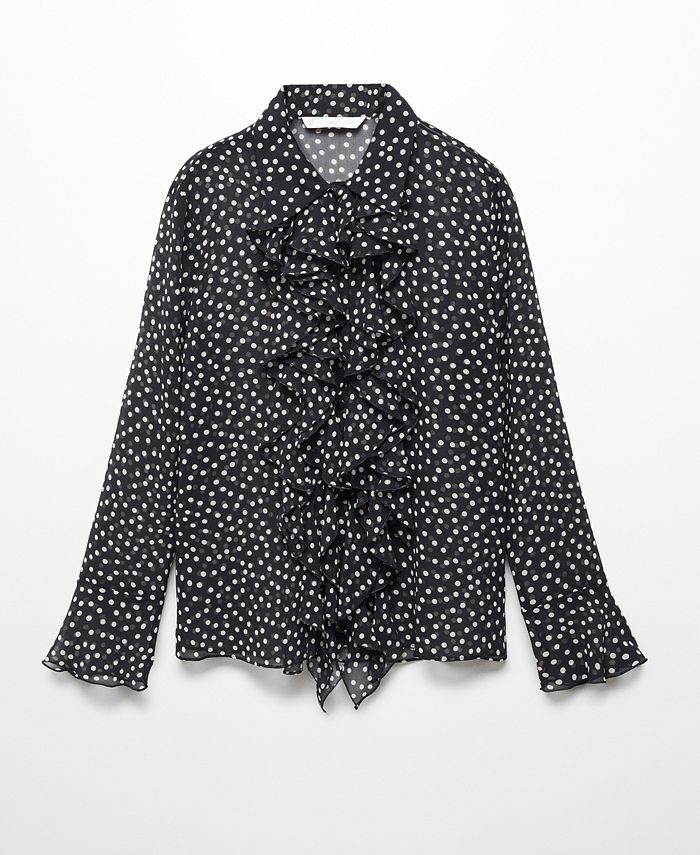 MANGO Women's Ruffles Printed Blouse - Macy's