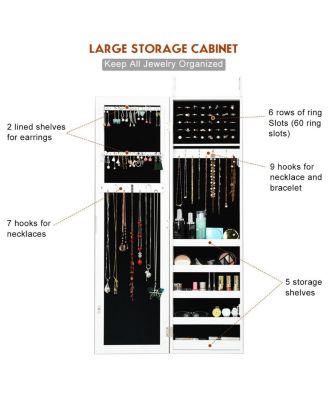 Door and Wall Mounted Armoire Jewelry Cabinet with Full-Length Mirror