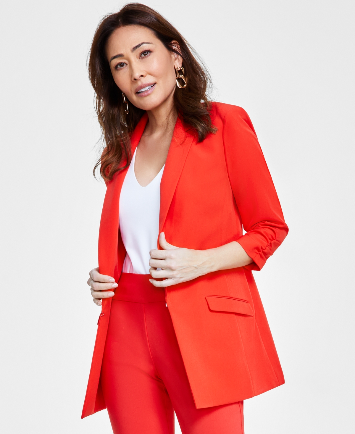 Shop Inc International Concepts Women's Menswear Blazer, Created For Macy's In Tropical Punch