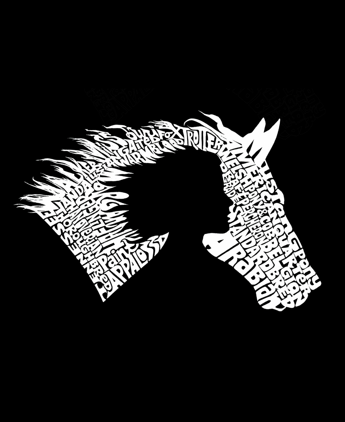 LA POP ART WOMEN'S WORD ART GIRL HORSE HOODED SWEATSHIRT 