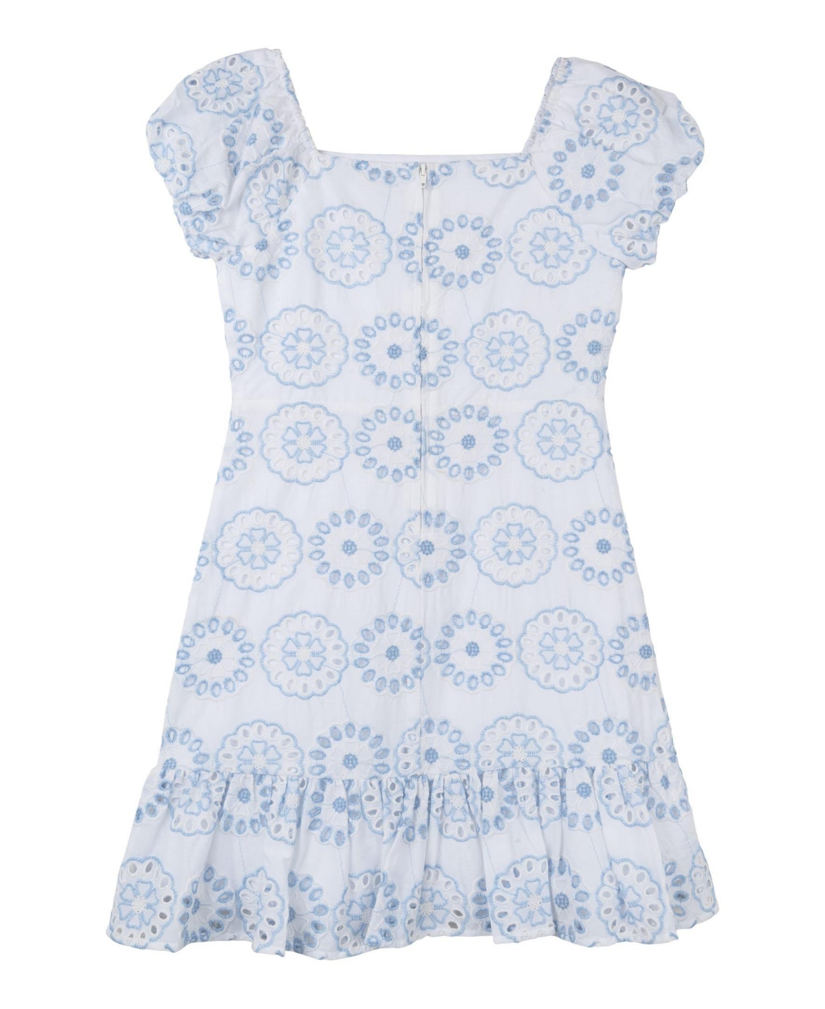Shop Rare Editions Big Girls 2-tone Eyelet Dress In White