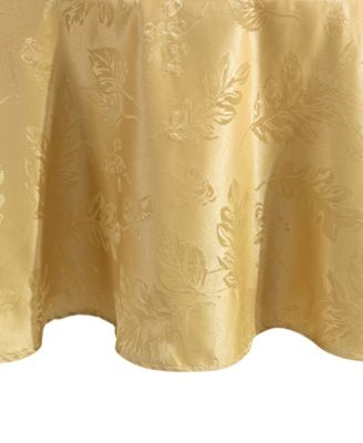 Elegant Woven Leaves Jacquard Damask Tablecloth, 70" Round