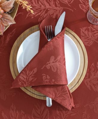 Elegant Woven Leaves Jacquard Damask Napkin, Set of 8