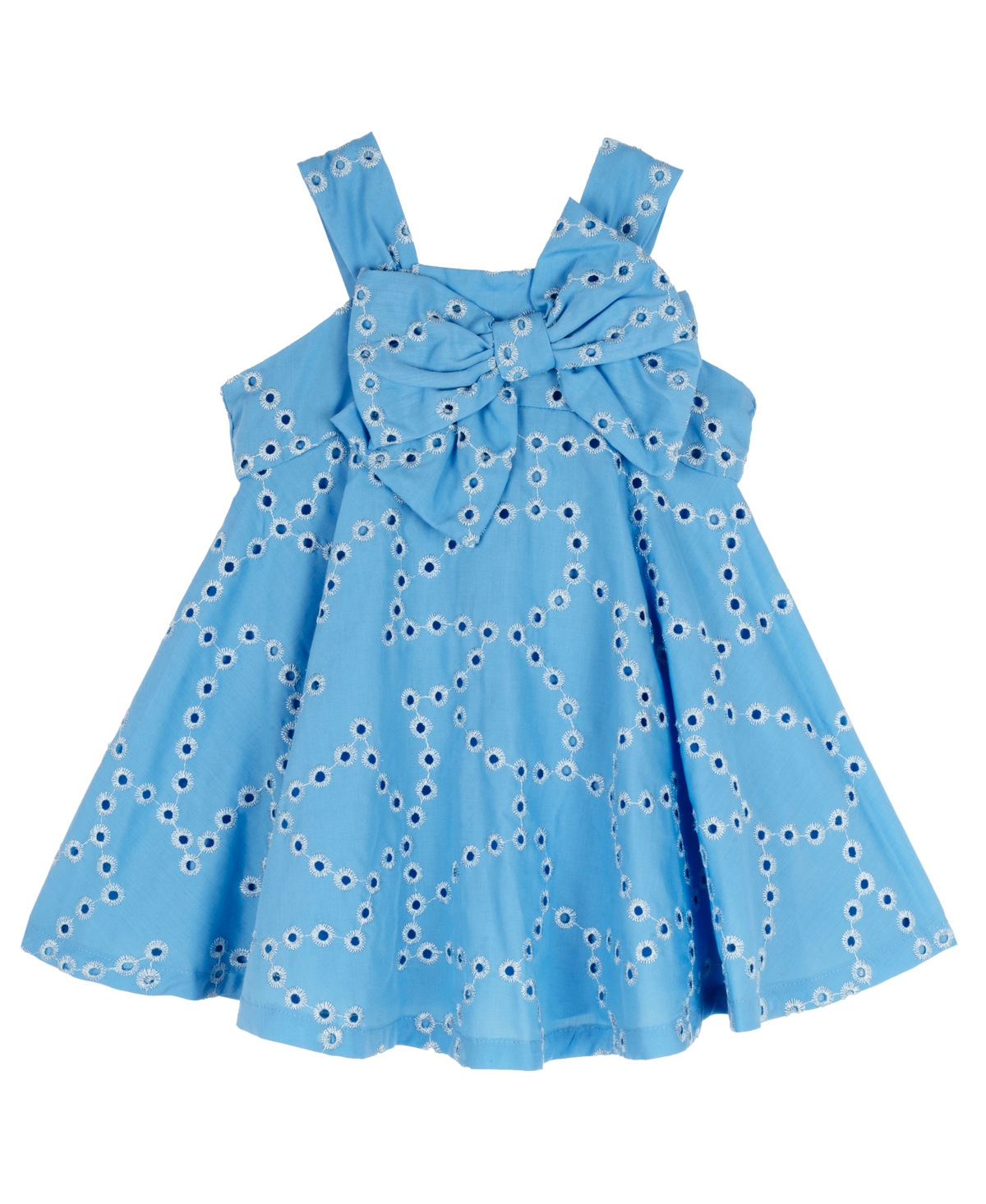 Shop Rare Editions Baby Girl Eyelet Dress In Blue