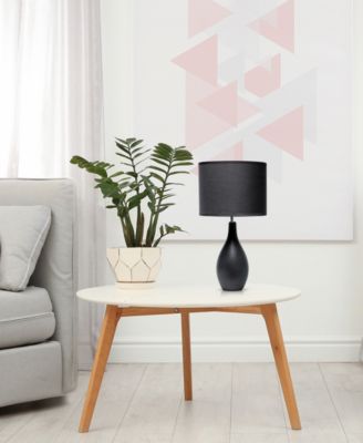 Essentix 18.11" Traditional Standard Ceramic Dewdrop Table Desk Lamp with Matching Fabric Shade 