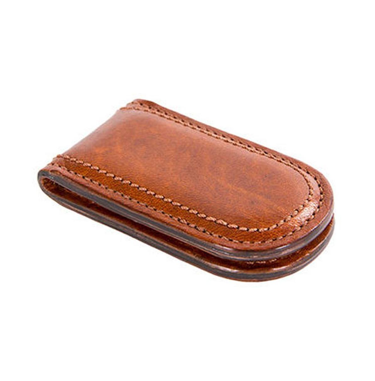 Dolce Leather Money Clip for Men - Amber