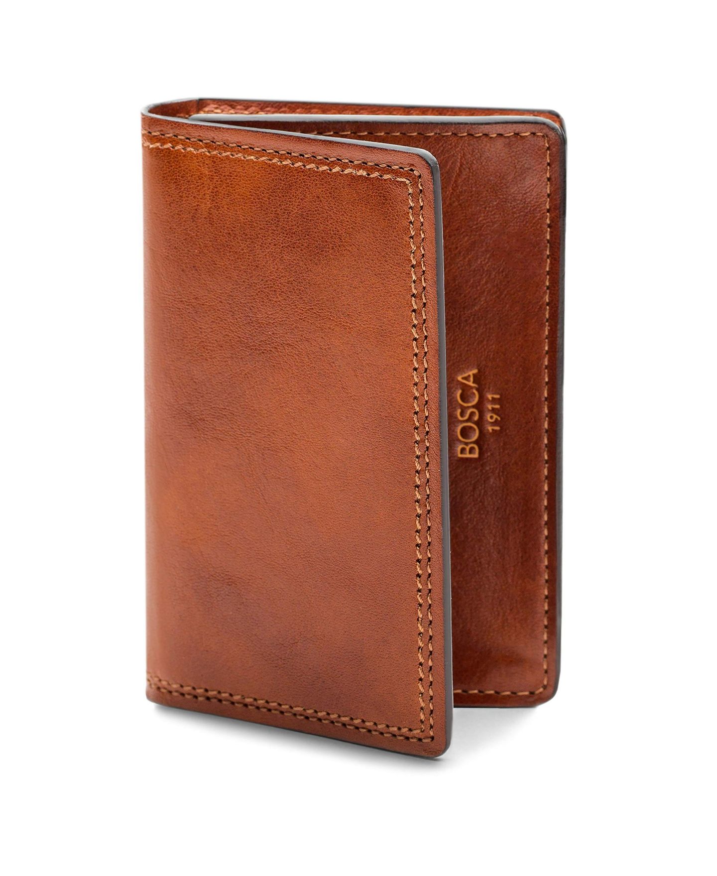 Мужской кошелёк Bosca Dolce Full Gusset 2 Pocket Card Case With ID, Amber — фото 1