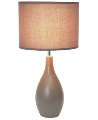 Essentix 18.11" Traditional Standard Ceramic Dewdrop Table Desk Lamp with Matching Fabric Shade 