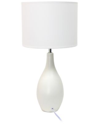 Essentix 18.11" Traditional Standard Ceramic Dewdrop Table Desk Lamp with Matching Fabric Shade 