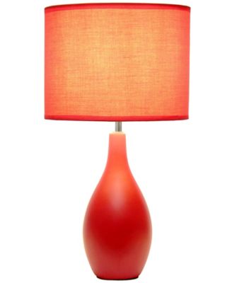 Essentix 18.11" Traditional Standard Ceramic Dewdrop Table Desk Lamp with Matching Fabric Shade 