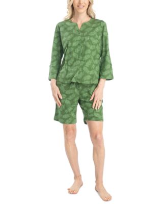 MUK LUKS - Women's 2-Pc. Cabana Casual Cotton Pajamas Set