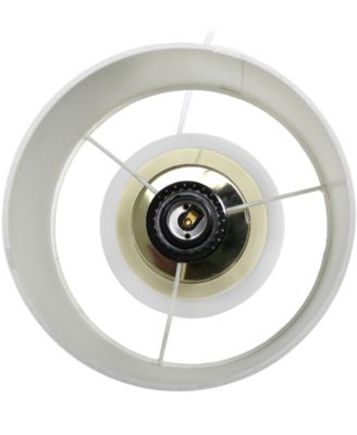 14" Tall Modern Contemporary Two Toned Metallic Gold and White Metal Bedside Table Desk Lamp 