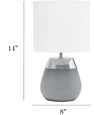14" Tall Modern Contemporary Two Toned Metallic Gold and White Metal Bedside Table Desk Lamp 