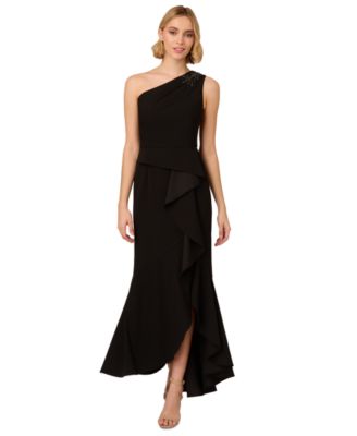 Women's Beaded One-Shoulder Gown 