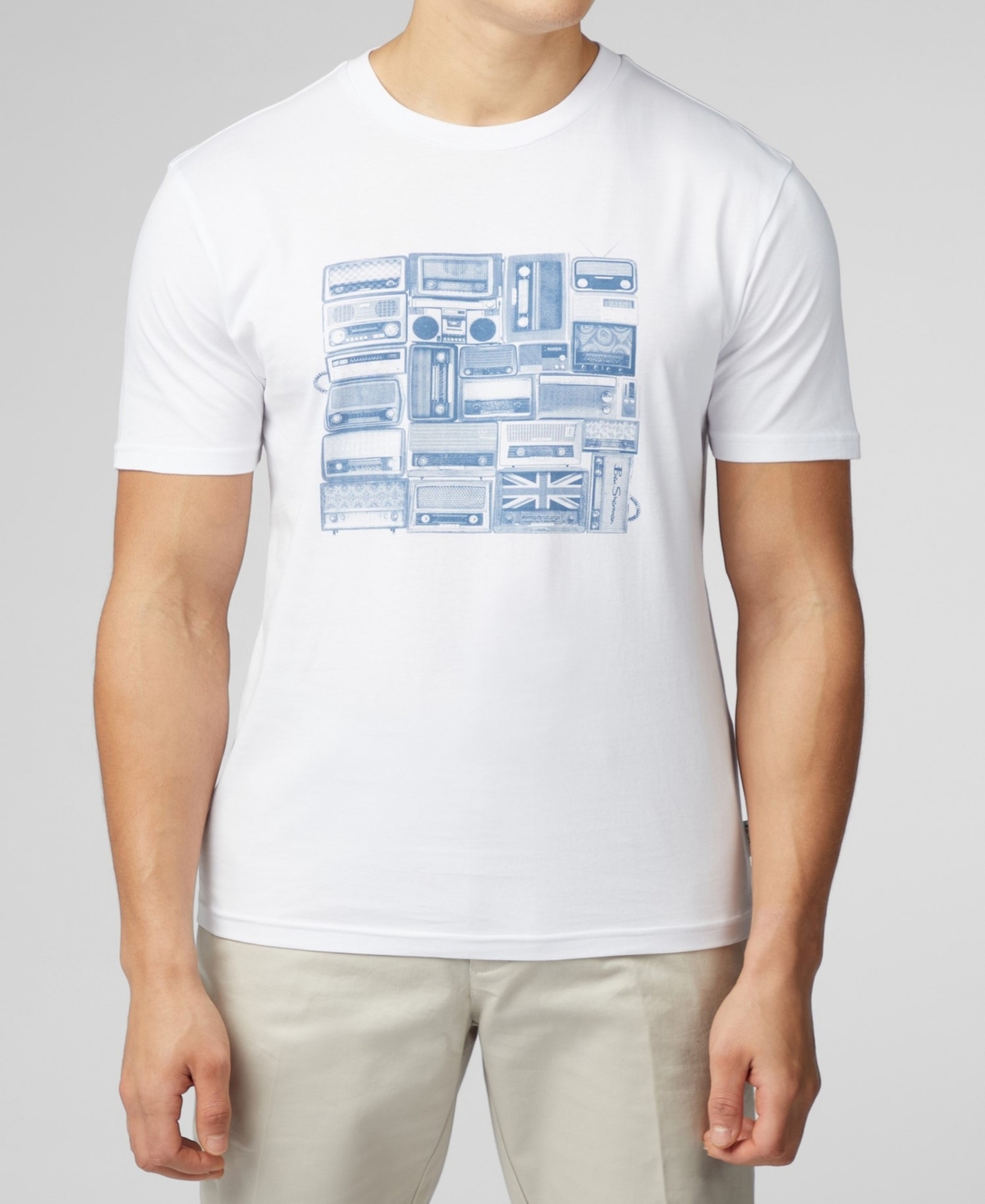 Men's Radio Stack Short Sleeve T-shirt - White