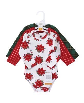 Cotton Long-Sleeve Bodysuits, Cinnamon Prints 3-Pack