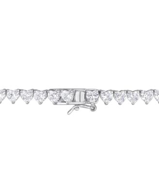 Lab-Grown White Sapphire Heart 18" Tennis Necklace (31-1/5 ct. t.w.) in Sterling Silver