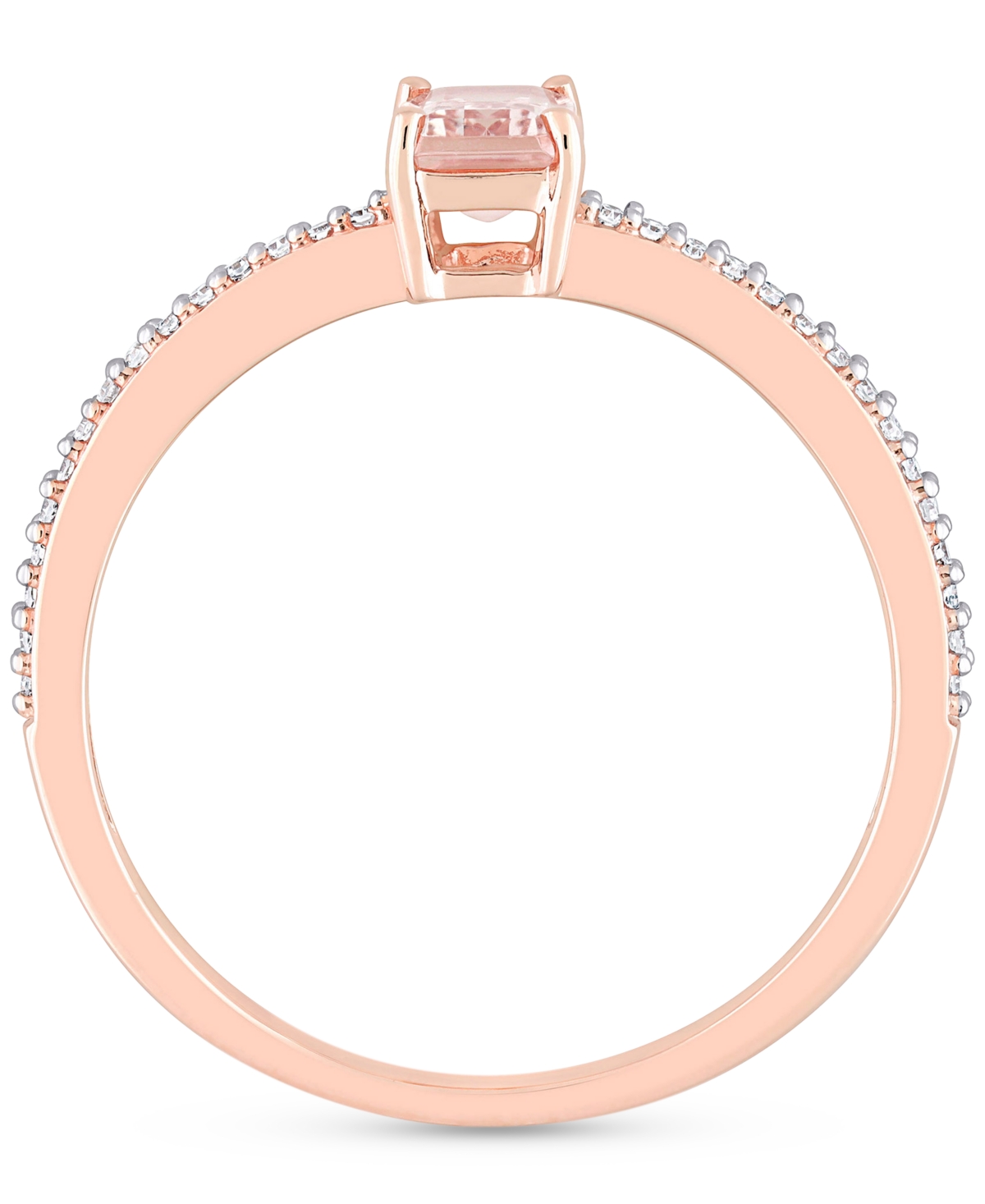 Macy's Morganite (5/8 Ct. T.w.) & Diamond (1/0ct. T.w.) Statement Ring In 10k Rose Gold In Morganite