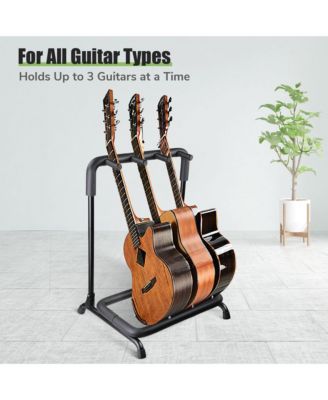 3 Three Holder Multi Guitar Folding Stand Band Stage Bass Acoustic Guitar Display Rack
