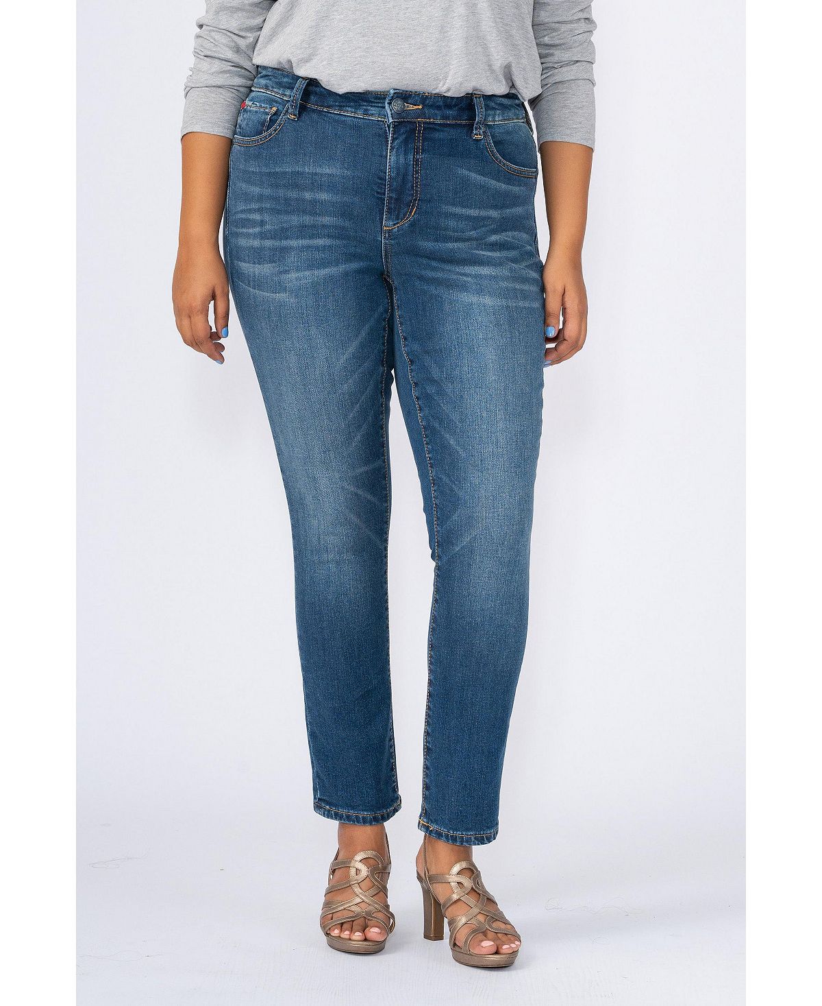 Slink Jeans Plus Size High Rise Ankle Skinny Jeans view 1 — MAYCSS fashion products
