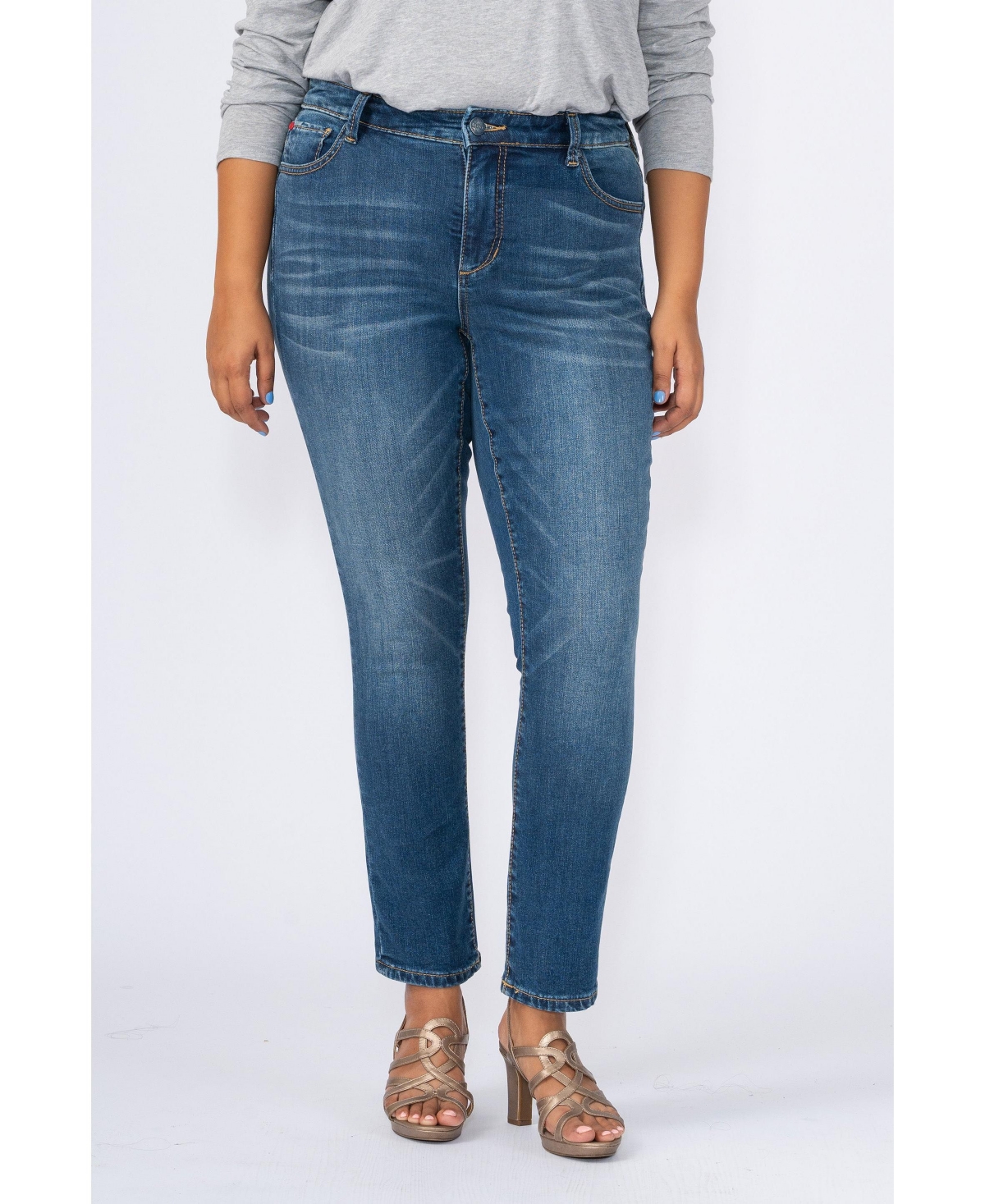Plus Size High Rise Ankle Skinny Jeans - Haisley