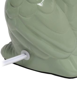 12.8" Tall Contemporary Ceramic Owl Bedside Table Desk Lamp with Matching Fabric Shade 