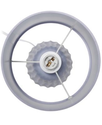 11.02" Traditional Mini Modern Ceramic Texture Pastel Accent Bedside Table Desk Lamp with Matching Fabric Shade 