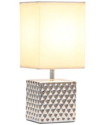 11.81" Tall Contemporary Petite Hammered Metallic Gold Square Bedside Table Desk Lamp with Rectangular Black Fabric Shade 