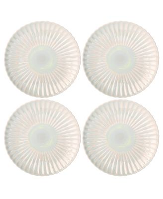 Godinger Pearl Scalloped Iridescent Dinner Plates