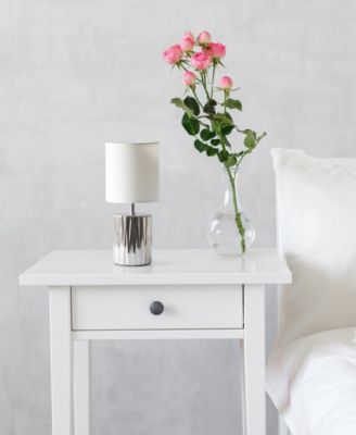 11.61" Tall Contemporary Ruffled Metallic Gold Capsule Bedside Table Desk Lamp with Black Drum Fabric Shade