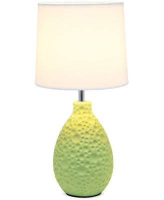 Essentix 14.17" Traditional Ceramic Textured Thumbprint Tear Drop Shaped Table Desk Lamp 