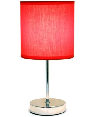 Nauru 11.81" Traditional Petite Metal Stick Bedside Table Desk Lamp in Chrome with Fabric Drum Shade