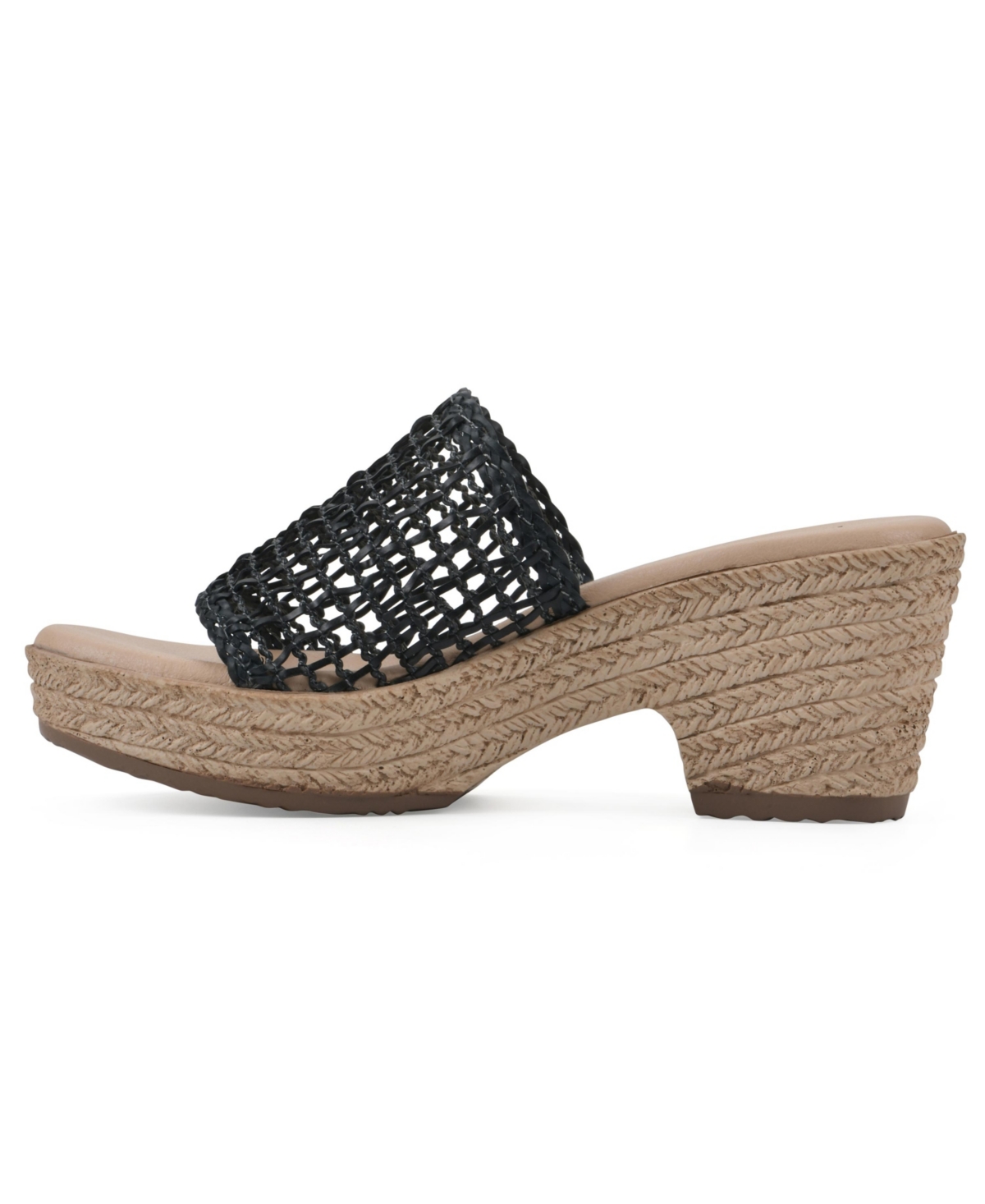 Cliffs by White Mountain Women's Biankka Platform Comfort Sandal - Black Woven- Polyurethane