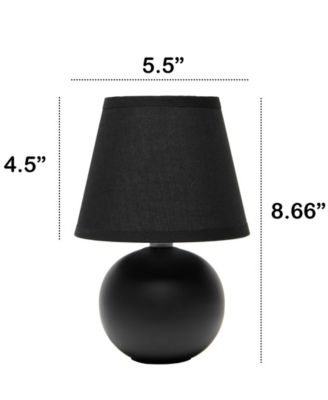 Nauru 8.66" Traditional Petite Ceramic Orb Bedside Table Desk Lamp Two Pack Set, Tapered Drum Fabric Shade 