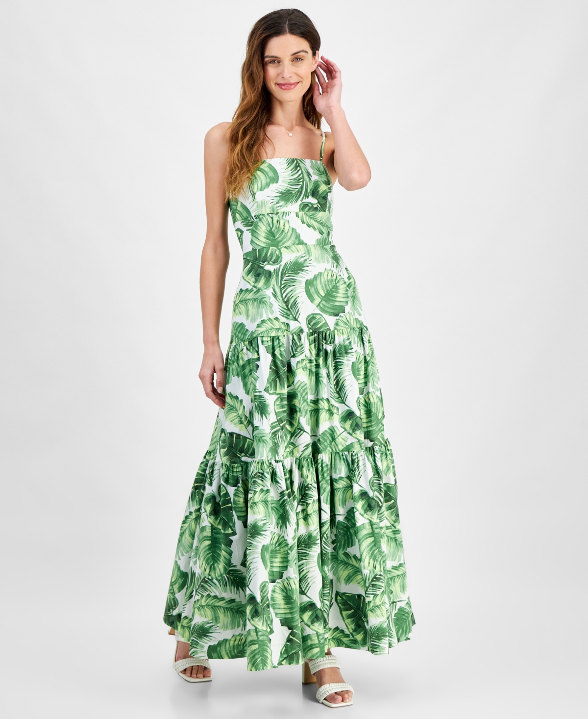 Taylor Women's Printed Tiered Maxi Dress In Bahamatrop