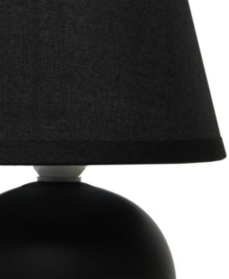 Nauru 8.66" Traditional Petite Ceramic Orb Bedside Table Desk Lamp with Tapered Drum Fabric Shade