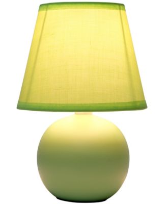 Nauru 8.66" Traditional Petite Ceramic Orb Bedside Table Desk Lamp with Tapered Drum Fabric Shade