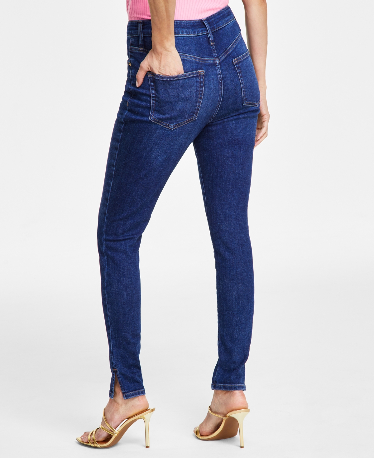 I.n.c. International Concepts Women's High-Rise Side-Slit Skinny Jeans, Created for Macy's
