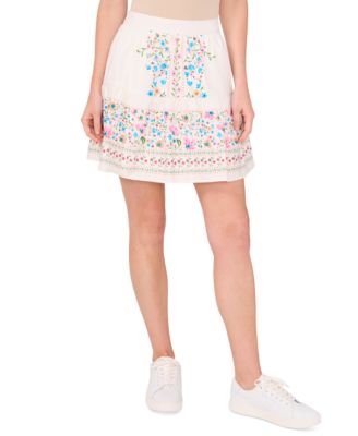 CeCe - Women's A-Line Placed Print Ruffle Skirt