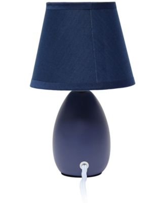 Nauru 9.45" Traditional Petite Ceramic Oblong Bedside Table Desk Lamp Two Pack Set, Tapered Drum Fabric Shade 