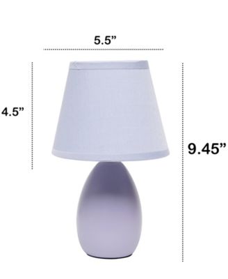 Nauru 9.45" Traditional Petite Ceramic Oblong Bedside Table Desk Lamp with Tapered Drum Fabric Shade 