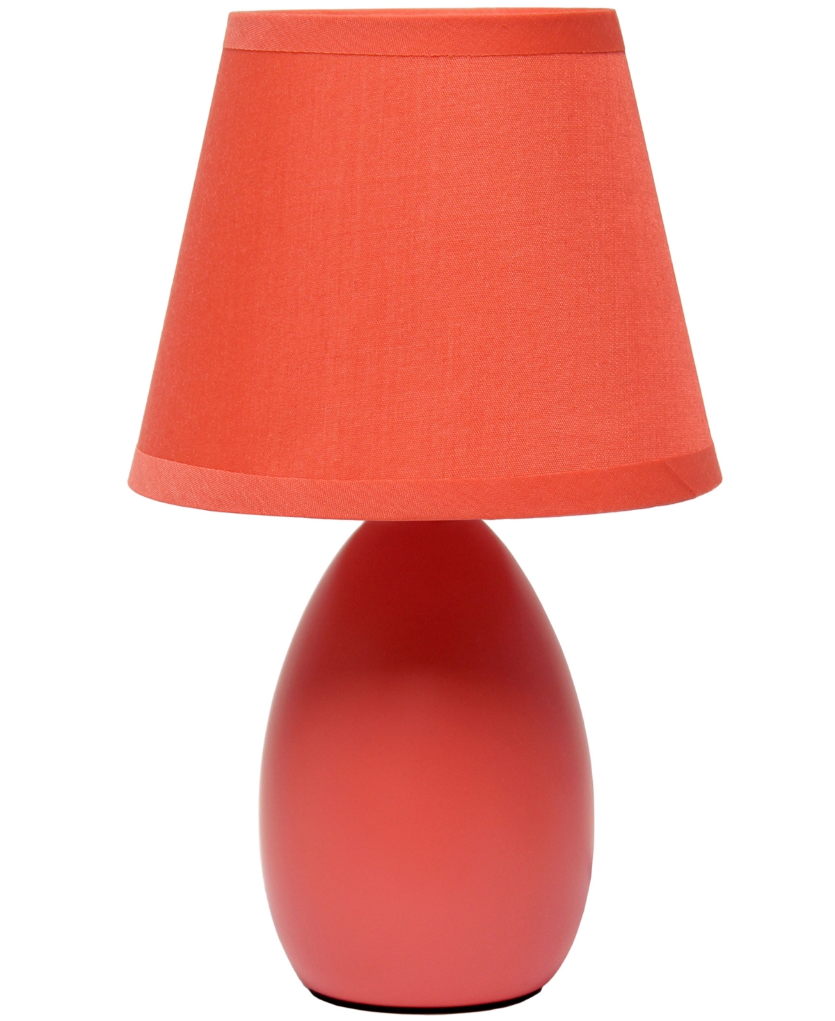 Shop Creekwood Home Nauru 9.45" Traditional Petite Ceramic Oblong Bedside Table Desk Lamp With Tapered Drum Fabric Shade In Orange