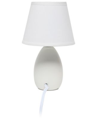 Nauru 9.45" Traditional Petite Ceramic Oblong Bedside Table Desk Lamp with Tapered Drum Fabric Shade 