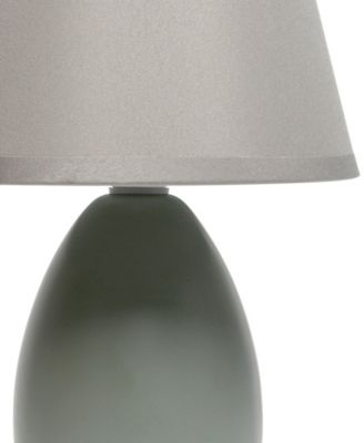 Nauru 9.45" Traditional Petite Ceramic Oblong Bedside Table Desk Lamp with Tapered Drum Fabric Shade 