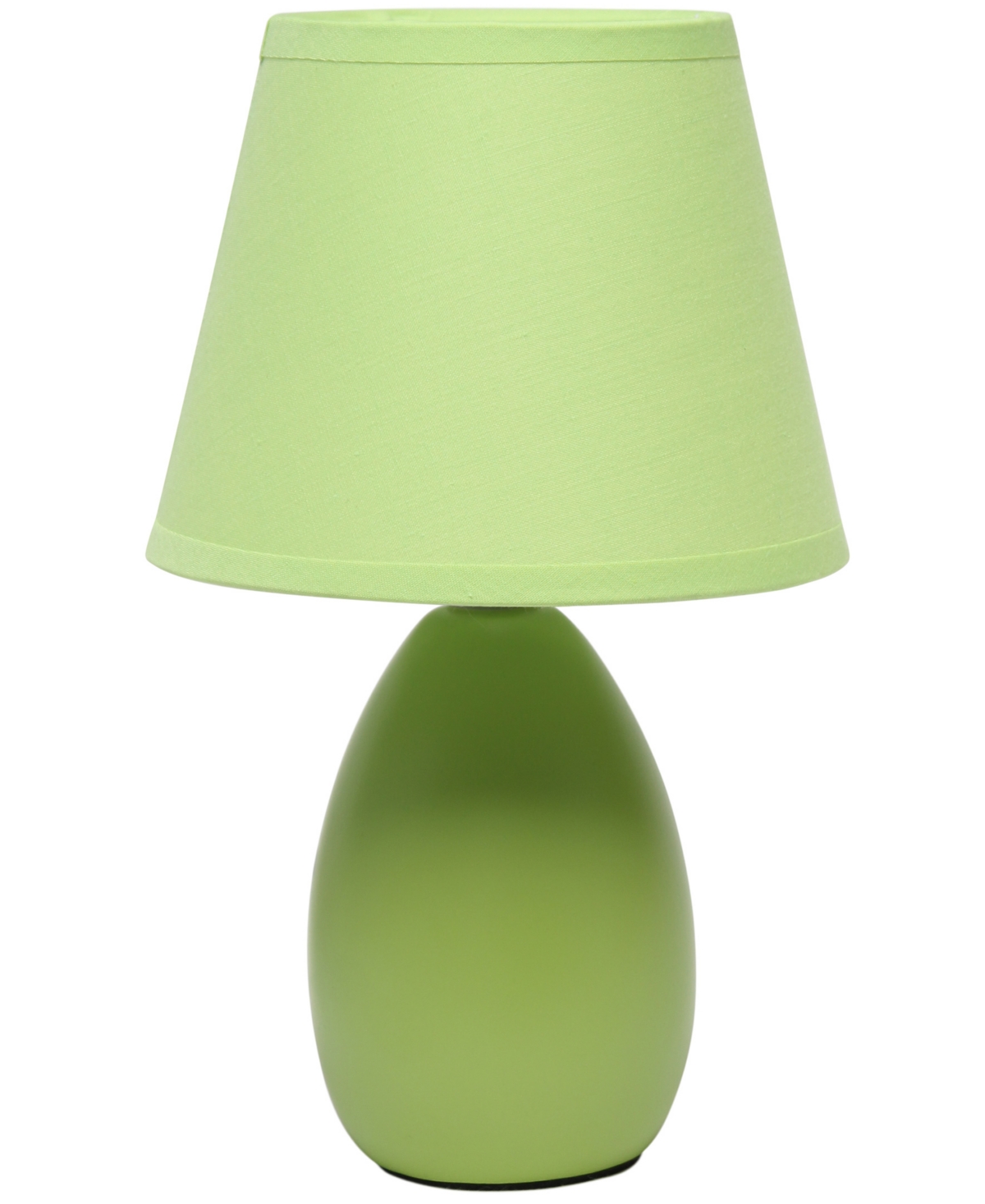 Shop Creekwood Home Nauru 9.45" Traditional Petite Ceramic Oblong Bedside Table Desk Lamp With Tapered Drum Fabric Shade In Green