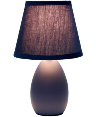Nauru 9.45" Traditional Petite Ceramic Oblong Bedside Table Desk Lamp with Tapered Drum Fabric Shade 
